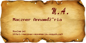 Maczner Annamária névjegykártya