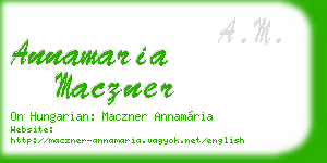 annamaria maczner business card